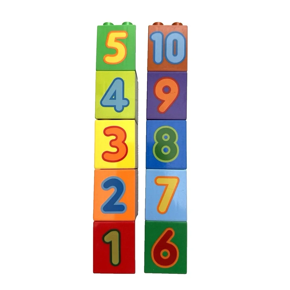 Lego Duplo Numbers 1-10 Pattern Counting 2x2x2 Bricks Blocks Lot of 10